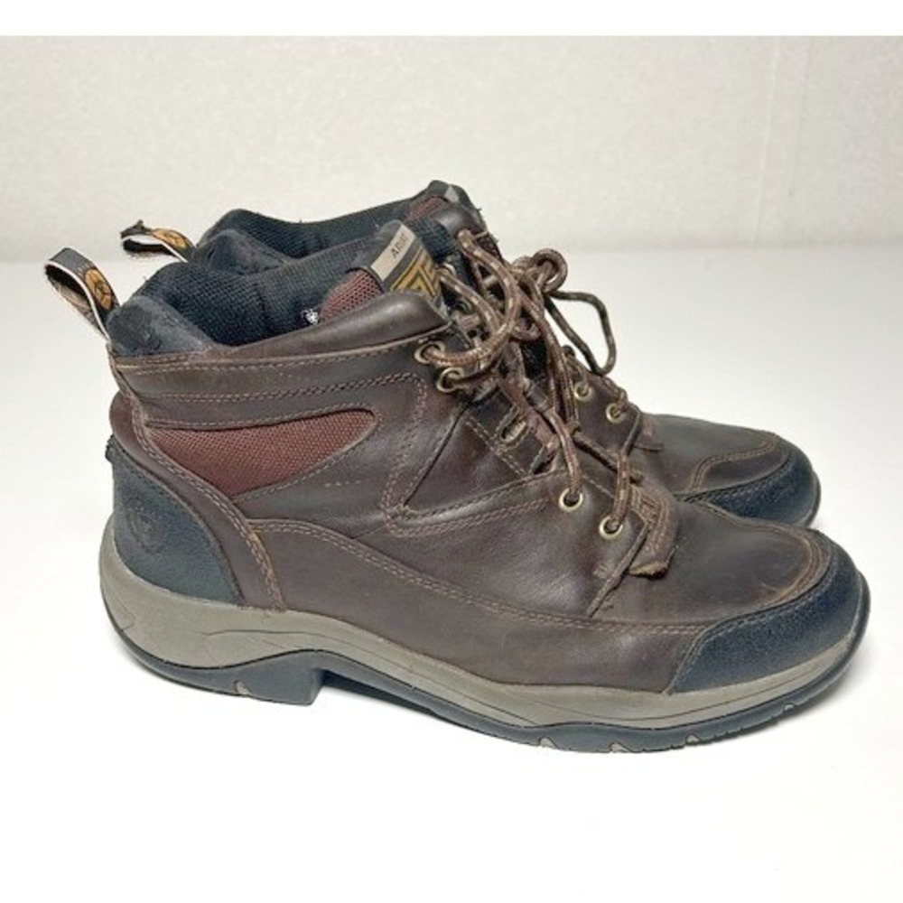 ariat‎ brown leather women's "sunshine terrain" work boots soft toe size 9.5.